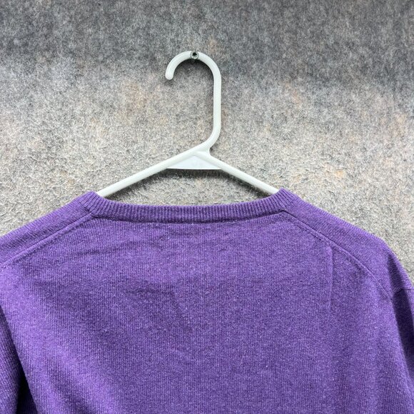 Vintage Ralph Lauren Pullover Mens XL Purple V Neck Sweatshirt Merino Wool 90s - Picture 10 of 10